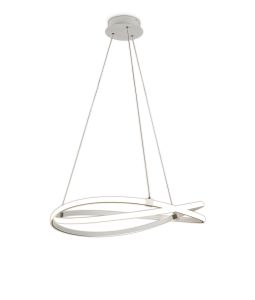 Infinity 71cm Blanco Pendant 60W LED 2800K, 4500lm, Dimmable White/White Acrylic, 3yrs Warranty