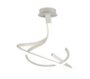 Nur 53cm Blanco Semi Flush 50W LED 3000K, 4000lm, Dimmable White/Frosted Acrylic, 3yrs Warranty