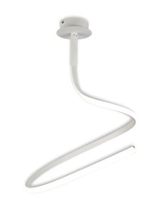 Nur 53cm Blanco Semi Flush 30W LED 3000K, 2400lm, Dimmable White/Frosted Acrylic, 3yrs Warranty