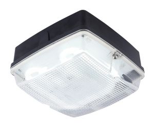 Pluto Medium Square HF IP65 Bulkhead With Clear Prismatic Cover & White Base - 16W GR10q 2D 4Pin Lamp Included