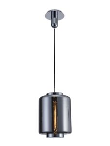 Jarras Pendant 30cm Round, 1 x E27 (Max 40W), Chrome / Ash Grey Glass