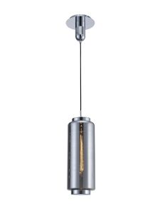 Jarras Pendant 20cm Round, 1 x E27 (Max 40W), Chrome/Ash Grey Glass, 1 Year Warranty