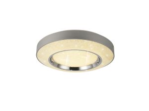 Santorini 40cm Ceiling 24W LED With Remote Control 3000K-6000K, 1680lm, Polished Chrome / Silver, 3yrs Warranty