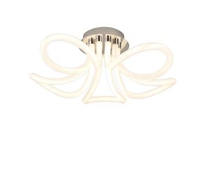 Knot II Ceiling, 60W LED, 3000K, 4500lm, IP20, Chrome, 3yrs Warranty