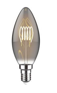 Classic Style LED Candle E27 Dimmable 220-240V 3W 2100K, 120lm, Smoke Finish, 3yrs Warranty
