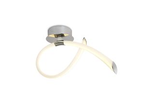 Armonia Semi Flush Small Loop, 18W LED, 3000K, 1350lm, Polished Chrome/Frosted Acrylic, 3yrs Warranty