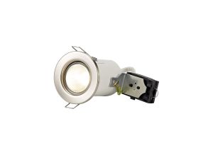 Agni GU10 Fixed Fire Rated Downlight, Satin Nickel, Cut Out: 68mm