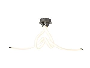 Armonia Semi Flush Bow, Dimmable, 50W LED, 3000K, 3750lm, Titanium, Frosted Acrylic, 3yrs Warranty