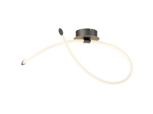 Armosaison Semi Flush Loop, Dimmable, 25W LED, 3000K, 1875lm, Titanium/Frosted Acrylic, 3yrs Warranty