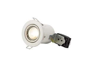 Agni GU10 Adjustable Fire Rated Downlight, White, Cut Out: 75mm