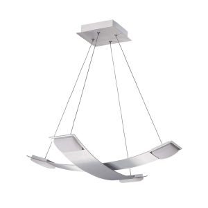 Thea Square Pendant 4 Light 28W LED 3000K, 2520lm, Satin Aluminium/Frosted Acrylic, 3yrs Warranty