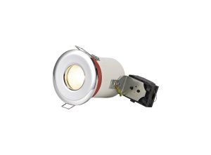 Agni GU10 Fixed Fire Rated Downlight, Polished Chrome, IP65, Cut Out: 75mm