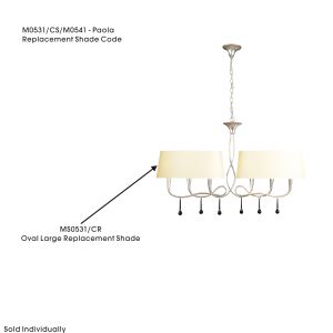 Paola Shade Large Oval Cmozarella, Suitable For M0531/0541, 220cmx470mmx260mm