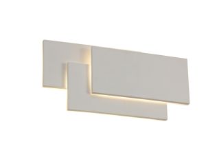 Kiania Wall Light Rectangular, 12W LED 3000K, Sand White, 490lm, 3yrs Warranty