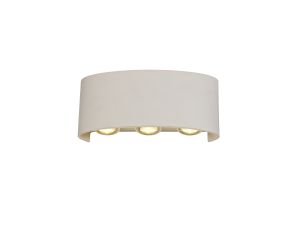 Leoni Up & Downward Lighting Wall Light, 6W LED 3000K, Sand White, 500lm, IP54, 3yrs Warranty