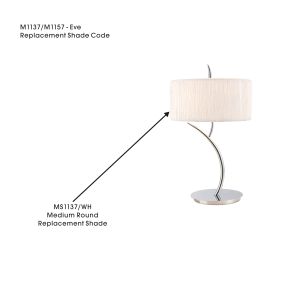 Eve Medium Round White Wrinkle Fabric Shade Table, Suitable For M1137/1157, 300mmx200mm