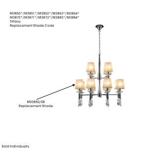 Tiffany Soft Bronze Shade Suitable For, M3850/3851/3852/3863/3864/3870/3871/3872/3883/3884 and FG, 105/150mmx150mm