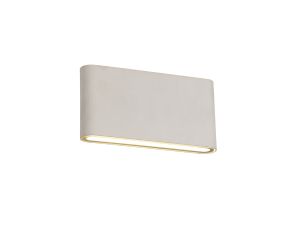 Contour Up & Downward Lighting Large Wall Light 2x6W LED 3000K, 452lm, Sand White, IP54, 3yrs Warranty