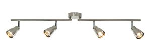 HIRO BAR 50W BRUSHED CHROME 135mm X 825mm 4 X 50W GU10/DIMMABLE/IP20