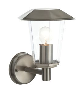 Saxby 49884 Seaton Single IP44 Outdoor Wall Light Brushed Stainless Finish