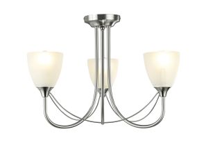 Cooper Ceiling 3 Light E14 Satin Nickel/Opal Glass