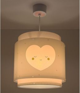 BABY DREAMS Childrens Pendant Lamp 1xE27 Heart Pink