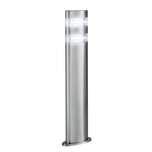 India LED Outdoor Post - 45cm Satin Silver Oval 24 LEDs