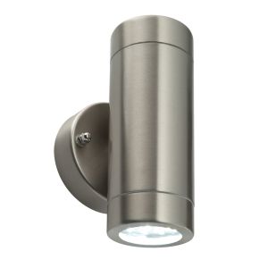 PALIN TWIN WALL LIGHT 3.2W BRUSHED STAINLESS STEEL 94mm x 155mm x 85mm COOL WHITE/IP44