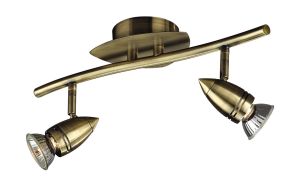 Comet 2 Light Spotlight GU10, Antique Brass