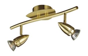 Comet 2 Light Spotlight GU10, Satin Brass