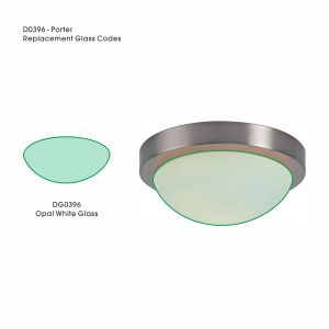 Porter Replacement Medium Opal White Glass For D0396 & D0772