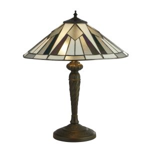 Gatsby, Tiffany Table Lamp Bronze/Black/Clear/White/Multi