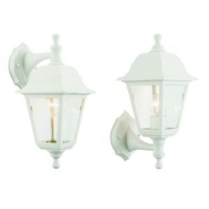 Pimlico Single Outdoor Wall Light White Polypropylene/Clear Glass Finish 