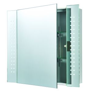 Revelo Single Bathroom LED Cabinet Mirrored Glass/Silver Paint Finish