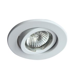 Hudson 10.4cm GU10 Adjustable Downlight White (Lamp Not Included), Cut Out: 84mm