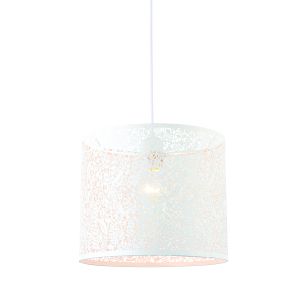 Secret Georginon 1 Light E27 30mm Non Electric Matt Ivory Patterened Adjustable Pendant Shade (Shade Only)