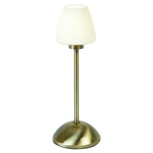 Endon 659-TLAB Antique Brass & Opal Glass G9 Table Lamps 1 Light In Brass