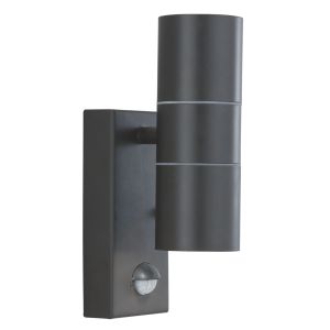 LED Outdoor & Porch (Gu10 Led)Wall Light - 2 Light Black+Sensor Tube