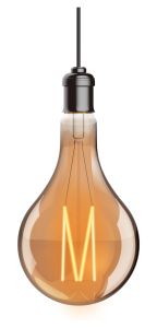 Classic Deco LED GLS Xl Pear Shaped A160 M Filament E27 Dimmable 8W 1800K Extra Warm White, 630lm, Gold Finish, 5yrs Warranty