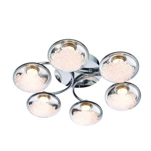 Oria Single LED Large Flush Polished Chrome Plate/Clear Glass Finish 