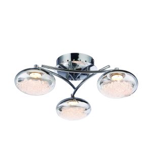Oria Single LED Flush Polished Chrome Plate/Clear Glass Finish 