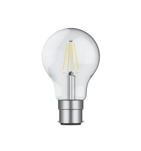 Value Classic LED GLS B22d Dimmable 4W Warm White 2700K, 470lm, Clear Finish