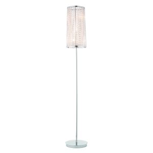 Sophia 3 Light G9 Polished Chrome Floor Lamp With Clear Crystal Details & Inline Foot Switch