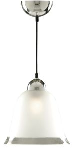 Pendant Metal & Glass - Dome Clear/Sanded Band + Suspension