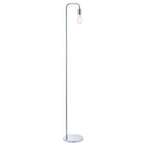 Ruben 1 Light E27 Polished Chrome Floor Lamp With Inline Foot Switch