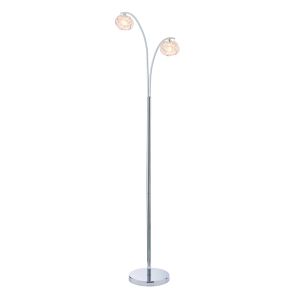 Taribollita 2 Light G9 Polished Chrome Floor Lamp With Inline Foot Switch & Clusters Of  Inter-Triaed Clear Glass Crystals