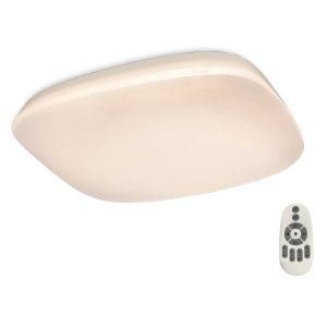 Quatro Flush Ceiling 60W LED Dimmable 3000K-6500K, 3800lm, White Acrylic, 3yrs Warranty