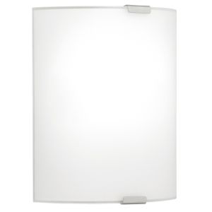 Grafik 1 Light E27 Wall Light With White Shade & Sliver Clips