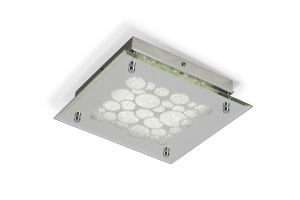 Coral Flush 25cm Square 15.5W LED 4000K Chrome / Crystal Sand, 620lm, 3yrs Warranty