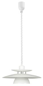 Brenda 1 Light E27 Adjustable Rise And Fall Pendant White With Polished Chrome And White